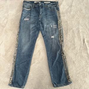 PILCRO Slim Boyfriend Jeans By Anthropologie Distressed Side Stripe Woman’s 30